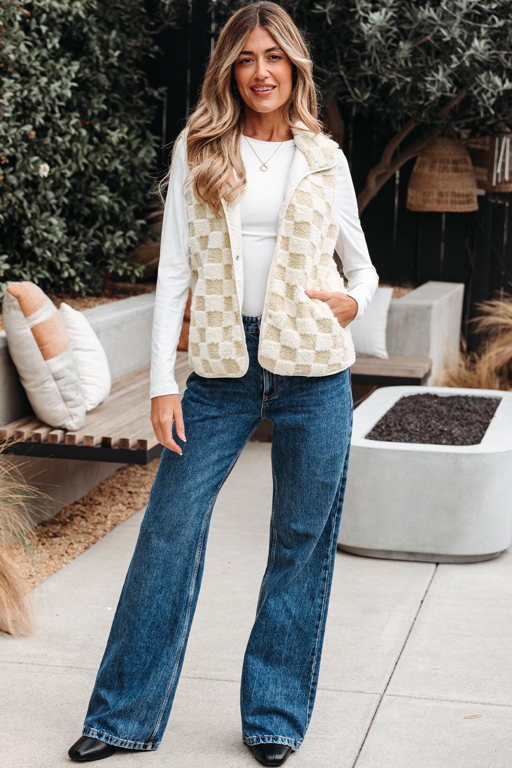 Chase Checkerboard Sherpa Vest