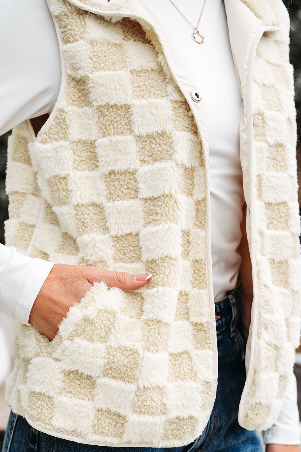Chase Checkerboard Sherpa Vest