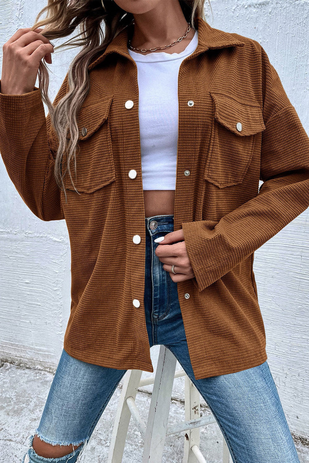 Audra Textured Shacket