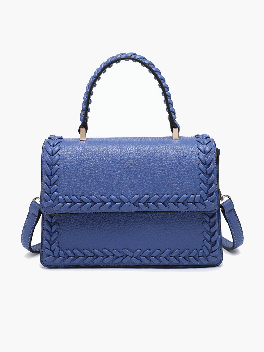 Lanier Whipstitch Structured Crossbody Bag - Blue