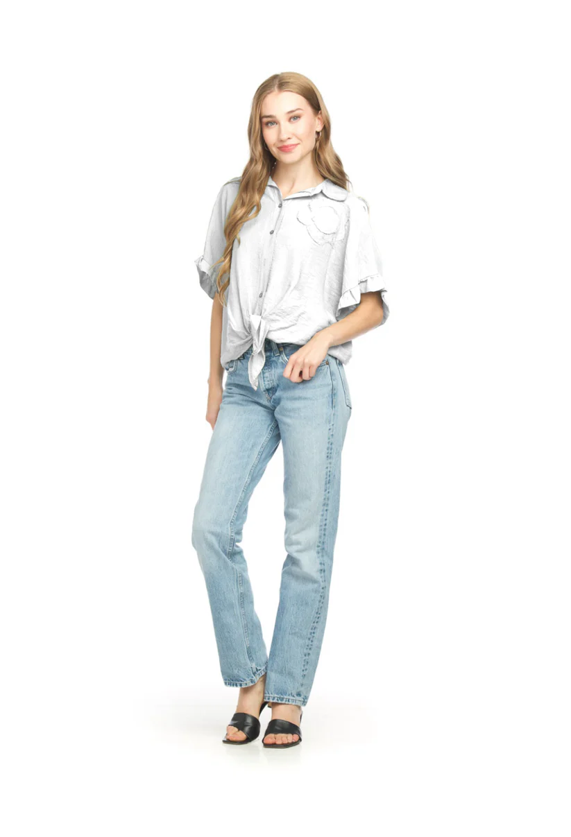 Maria Floral Tie Top - Beige