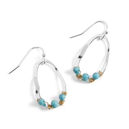 Wavy Turquoise Hoops