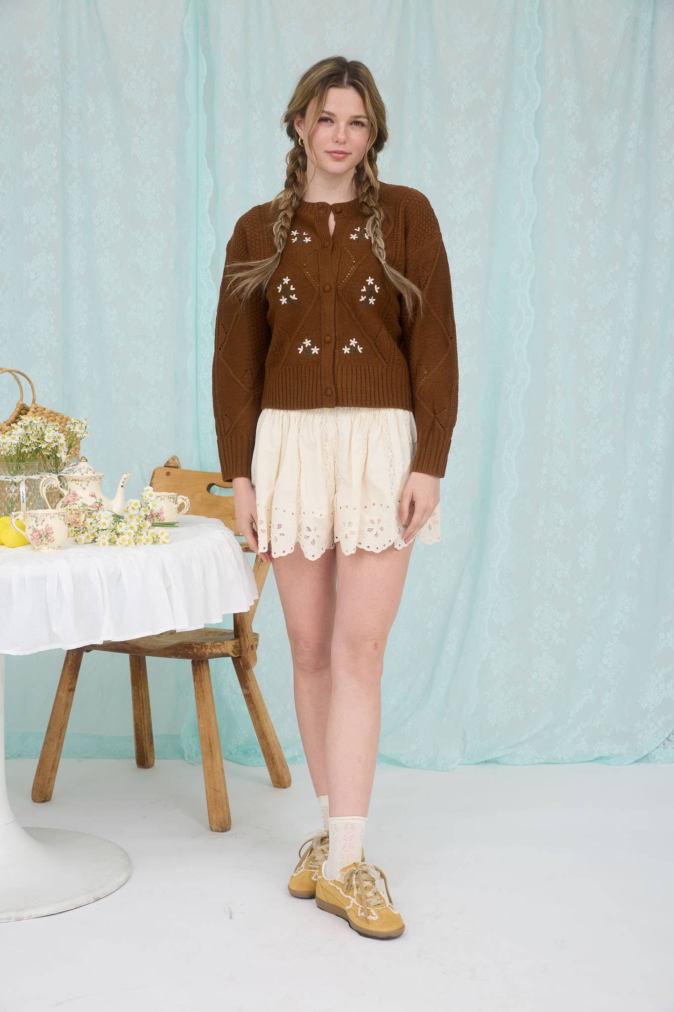 Fawn Embroidered Cardigan