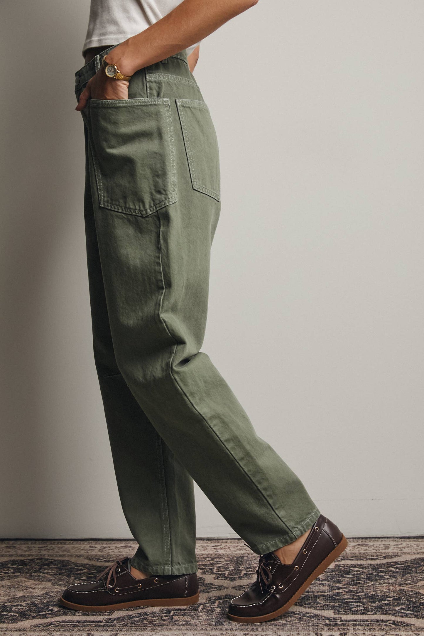 Sage Barrel Utility Jeans