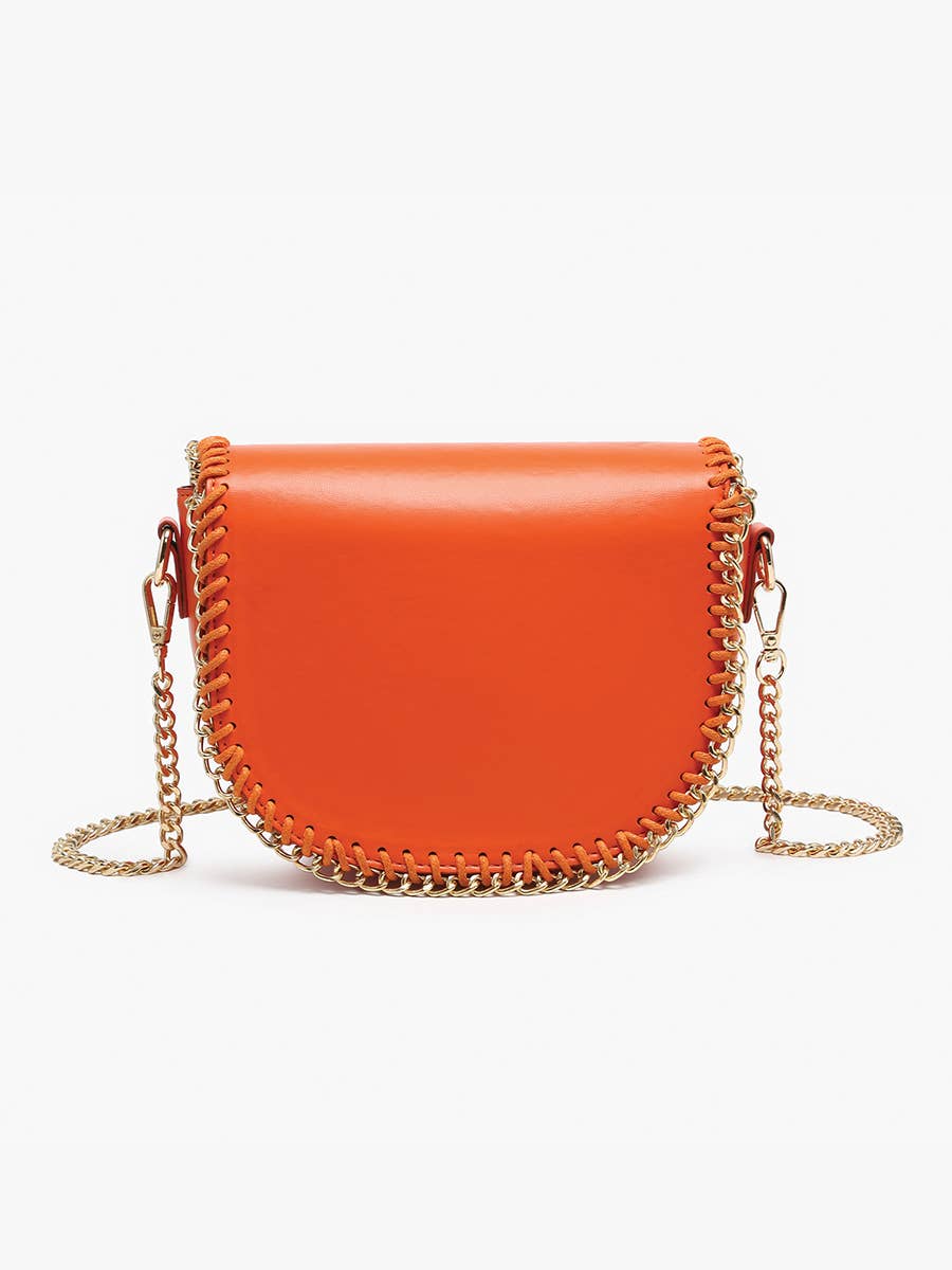 Istanbul Gold Chain Trim Crossbody - Greige
