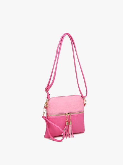 Tara Double Zip Crossbody - Green