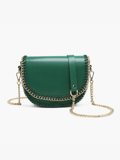 Istanbul Gold Chain Trim Crossbody - Orange