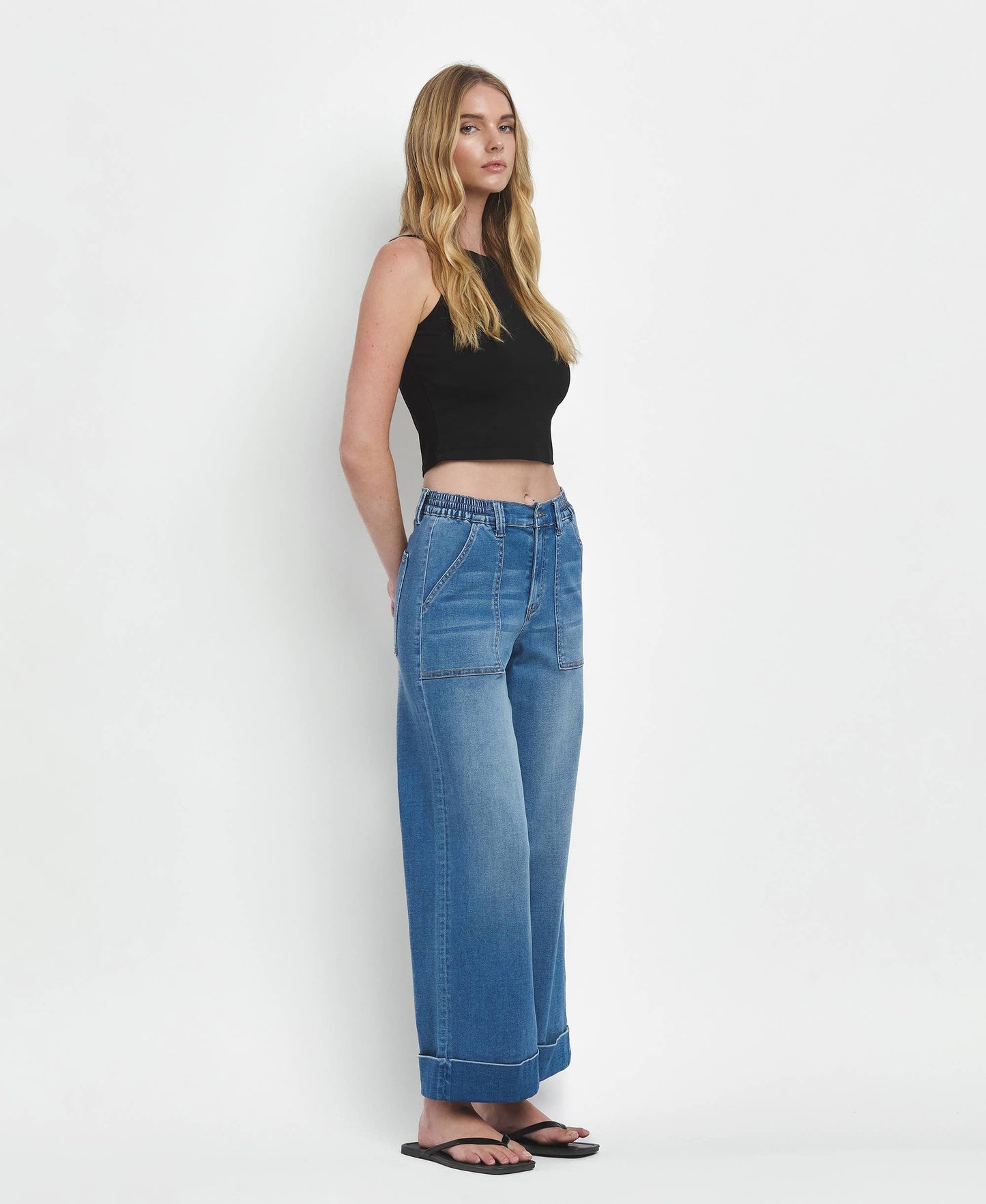 Envy Cuffed Wide Leg Jeans