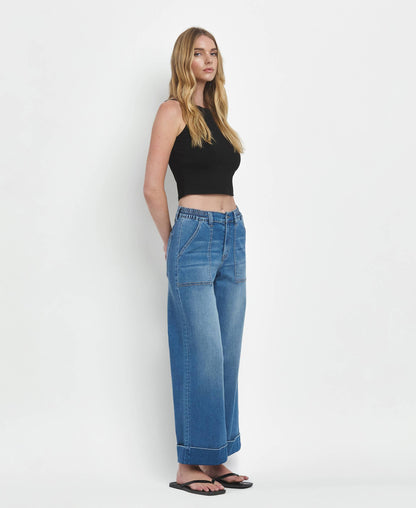 Envy Cuffed Wide Leg Jeans