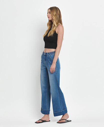 Envy Cuffed Wide Leg Jeans