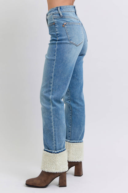 Aspen Cuffed Straight Leg Jeans