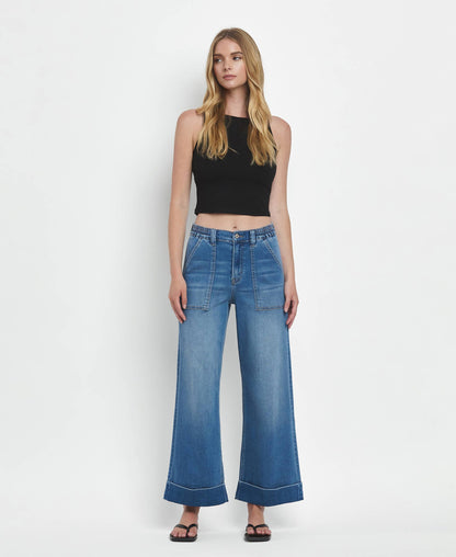 Envy Cuffed Wide Leg Jeans