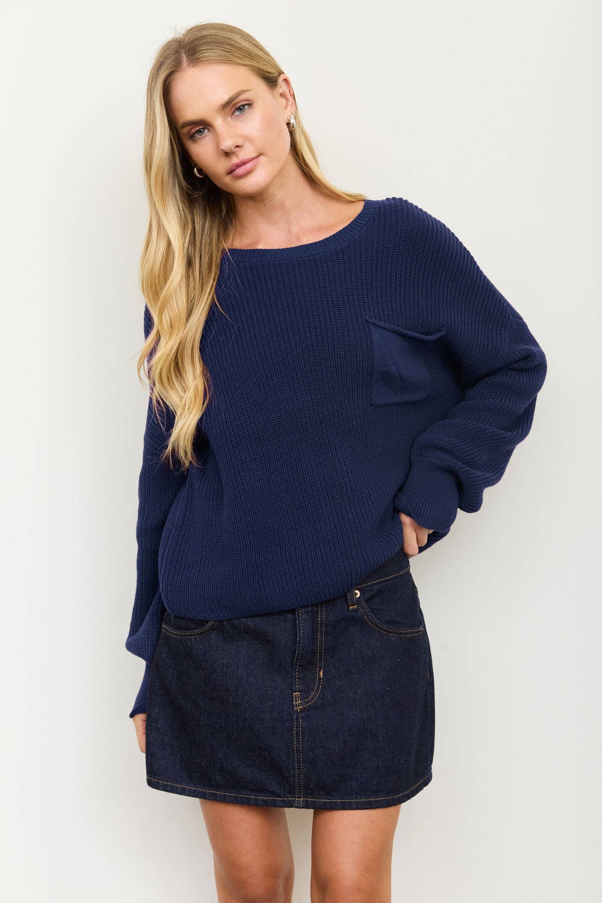 Xena Knit Pocket Sweater