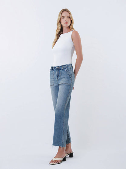 Finley Patch Pocket Straight Leg Jeans