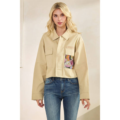 Genevieve Floral Lace Denim Jacket
