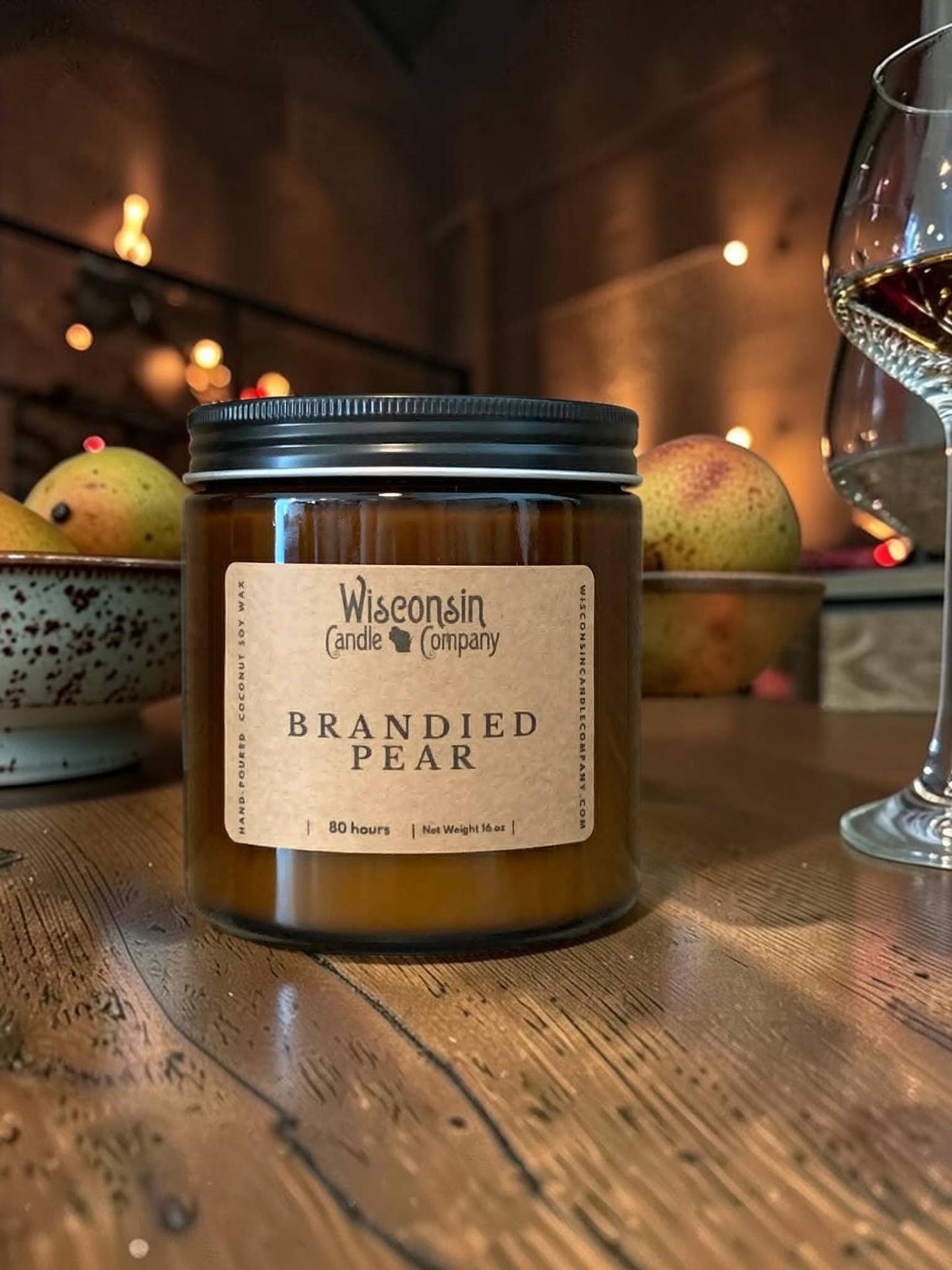 Brandied Pear Candle: 8 oz Jar