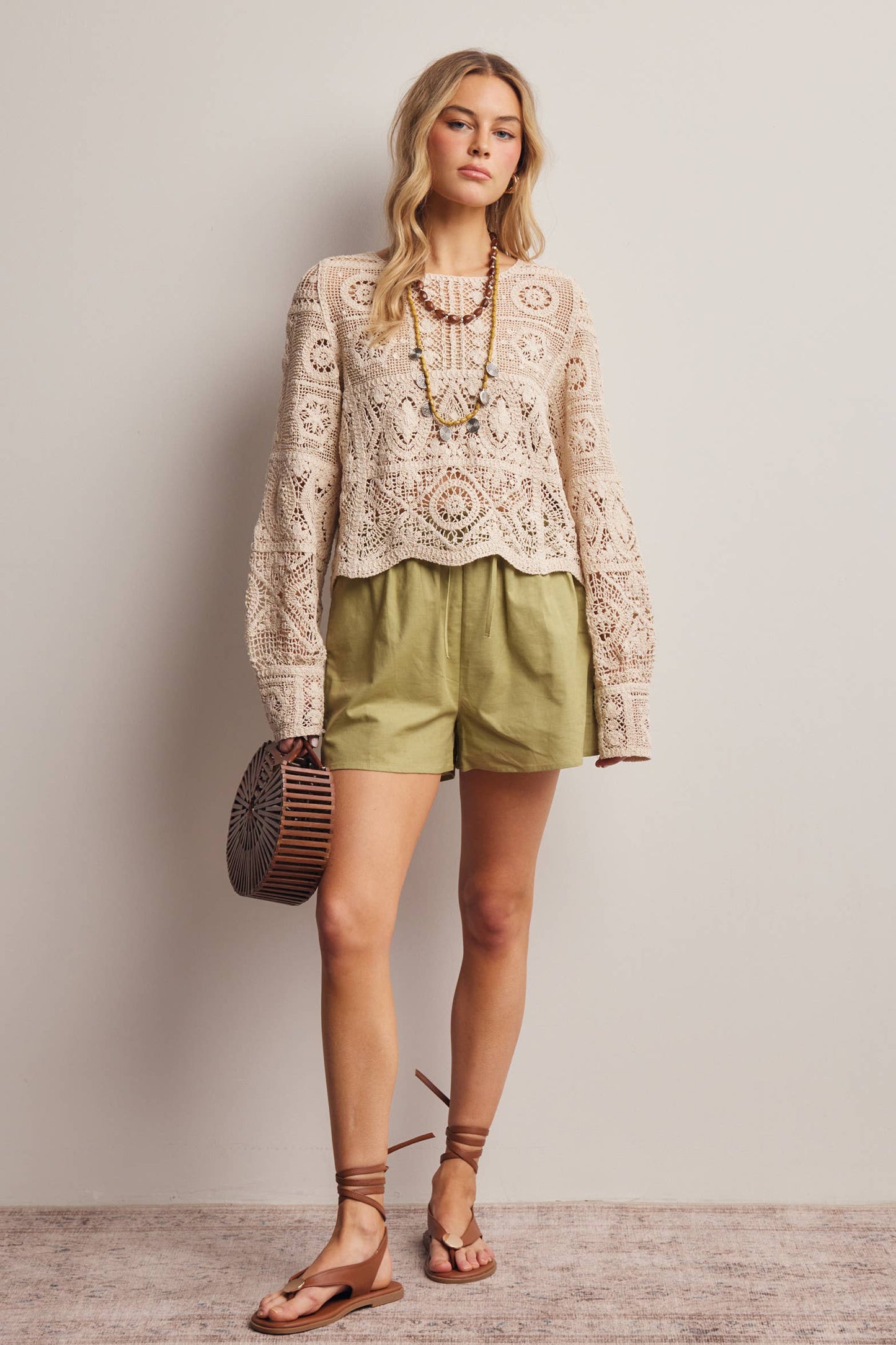 Oatmeal Linen Shorts