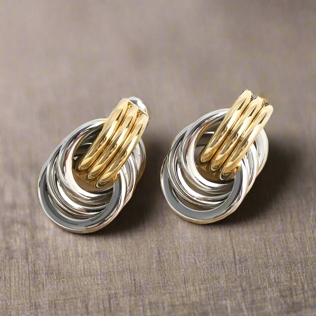 Mixed Metal Twist Earrings