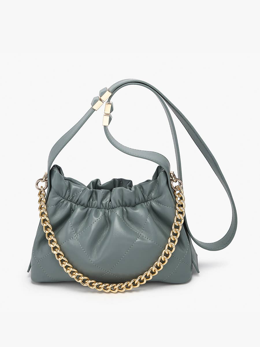 Sydney Ruched Bucket Bag- Brown