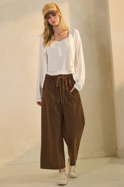 Brooke Wide Leg Pants - Chocolate