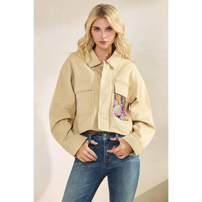 Genevieve Floral Lace Denim Jacket