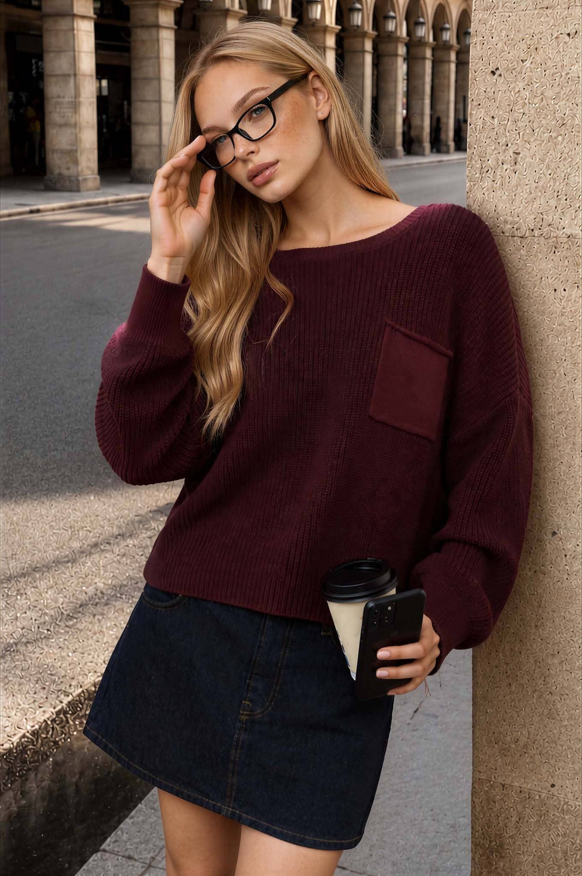 Xena Knit Pocket Sweater