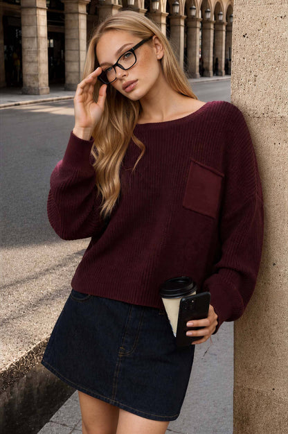 Xena Knit Pocket Sweater