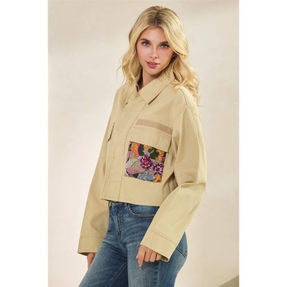 Genevieve Floral Lace Denim Jacket