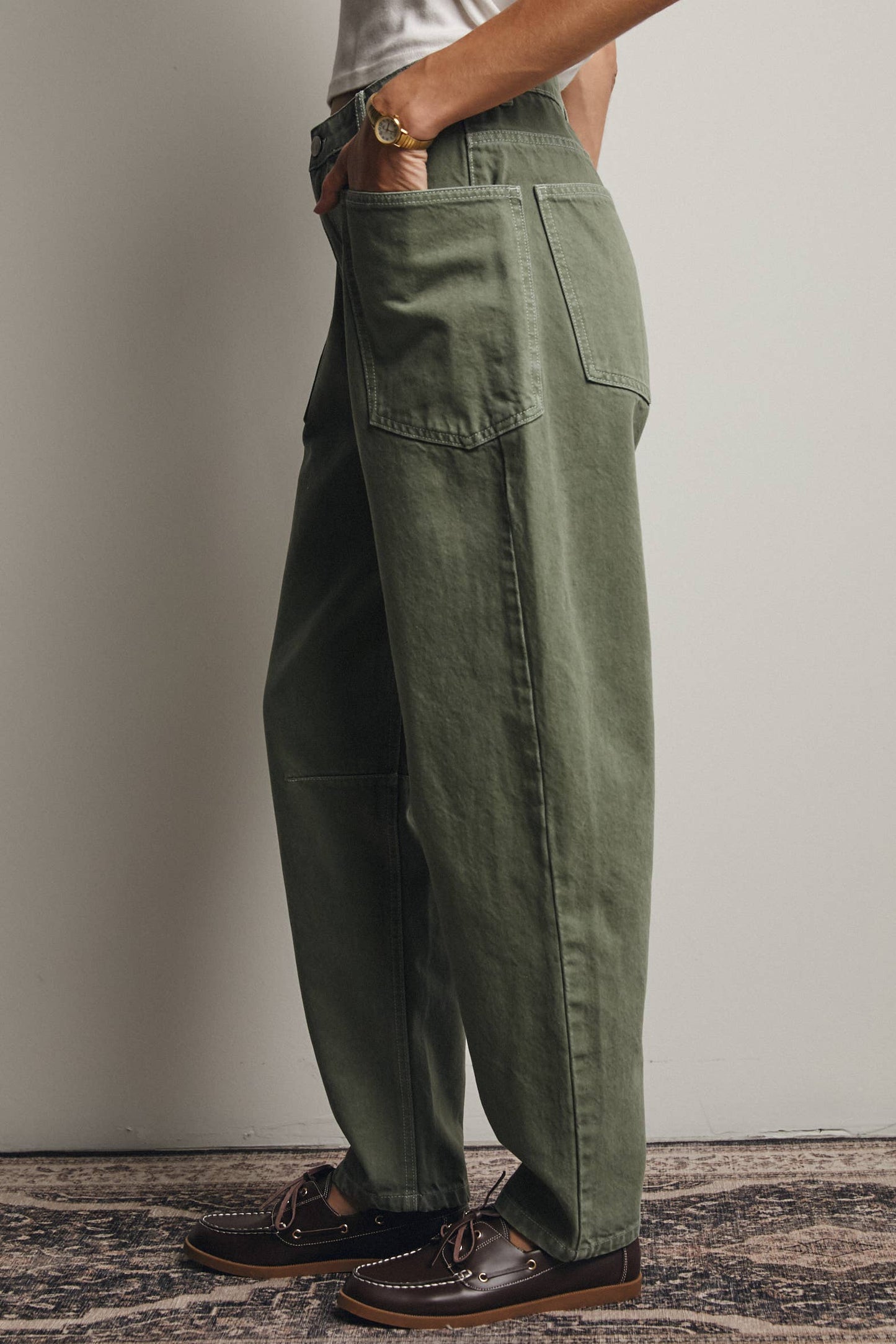 Sage Barrel Utility Jeans