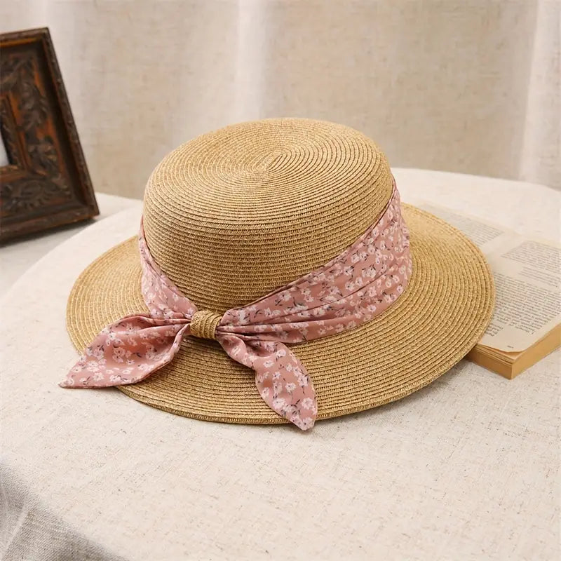 Sun Hat w/ Floral Bow