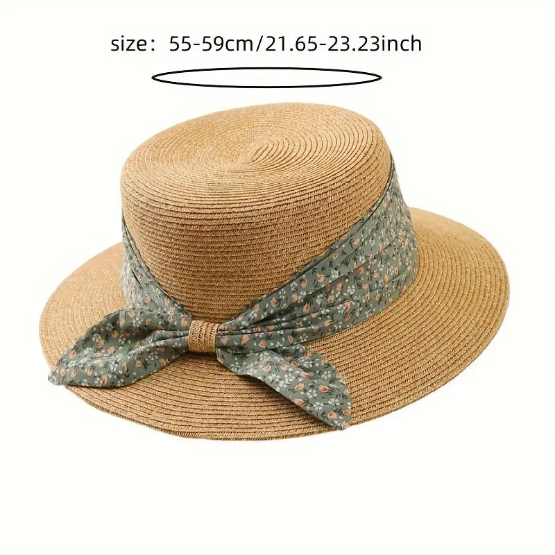 Sun Hat w/ Floral Bow