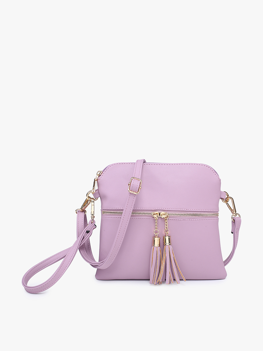 Tara Double Zip Crossbody- Cow