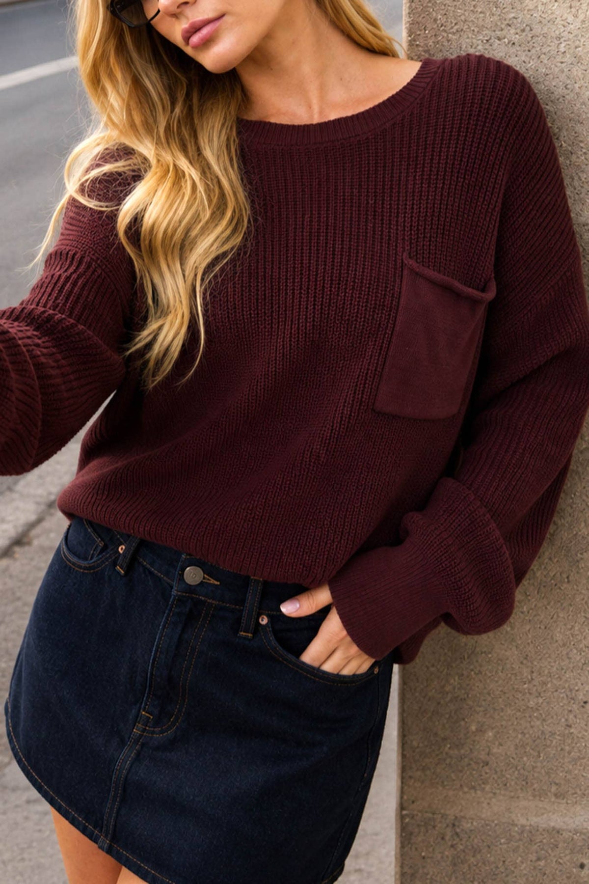 Xena Knit Pocket Sweater