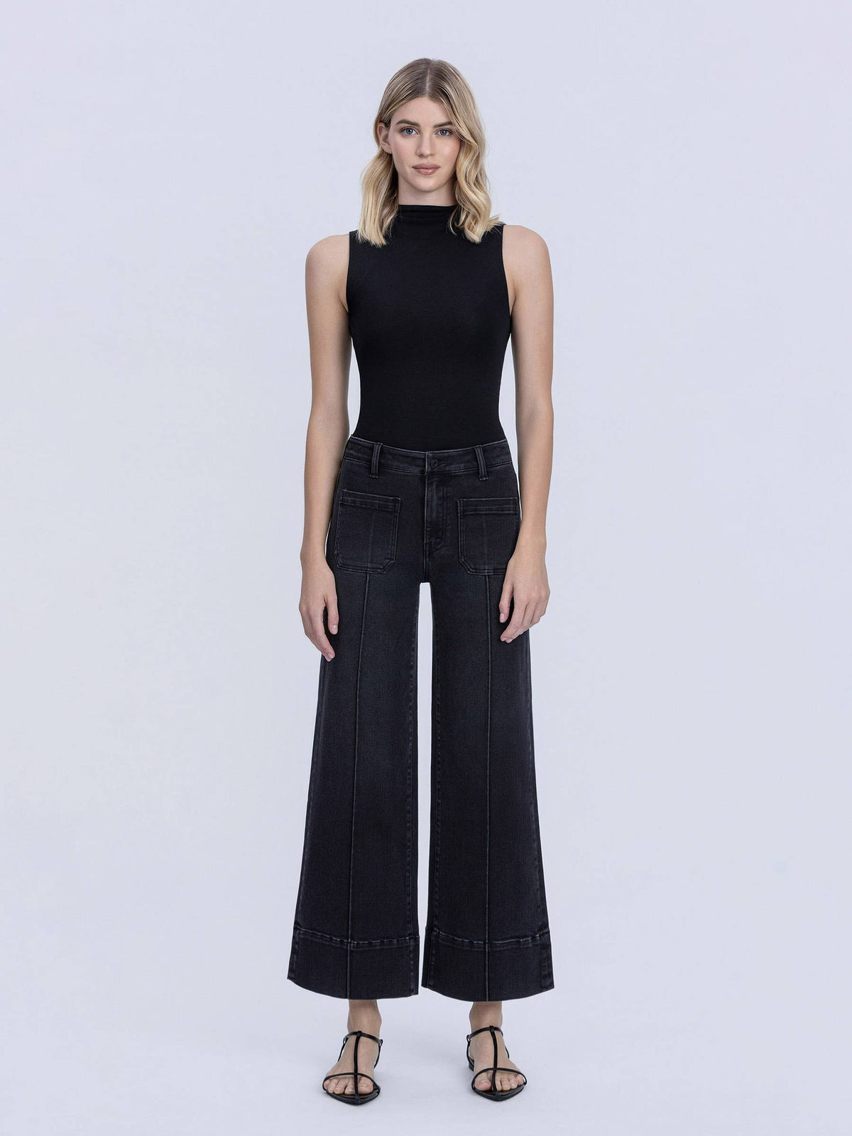 Tara Wide Leg Back Denim Jeans