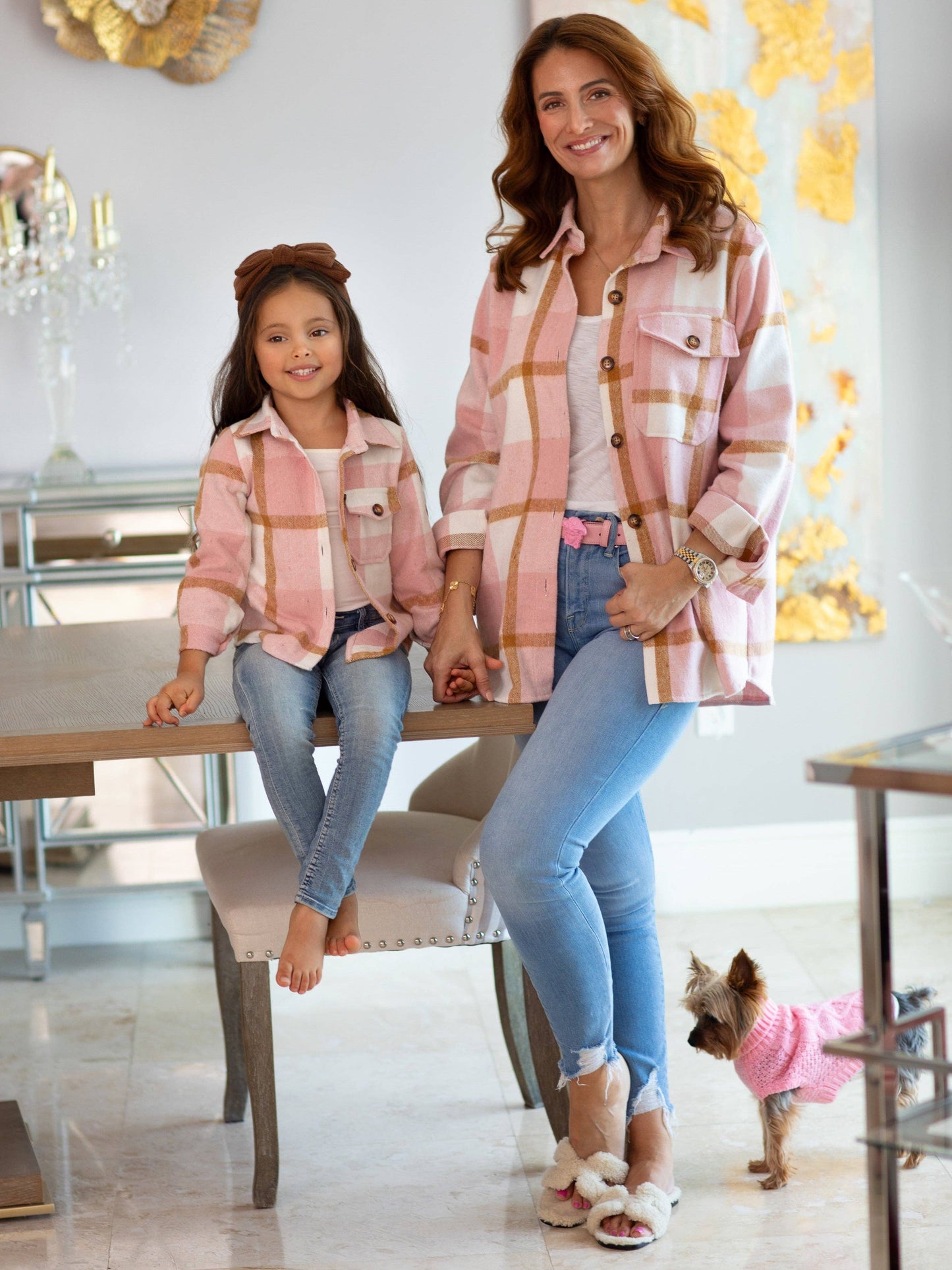 Mommy & Me Blushing Babes Pink Flannel Shirt - Adult