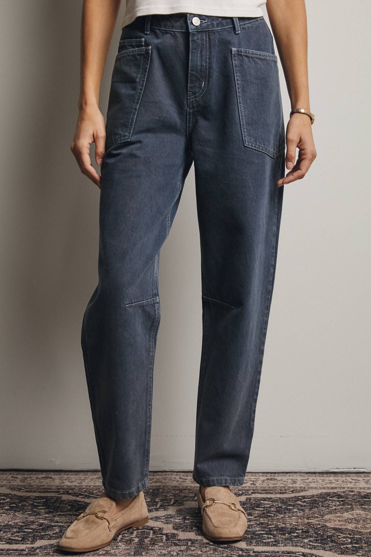 Sage Barrel Utility Jeans