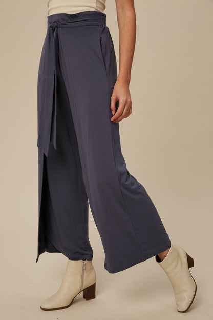 Cranberry Wrap Front Wide Leg Pants