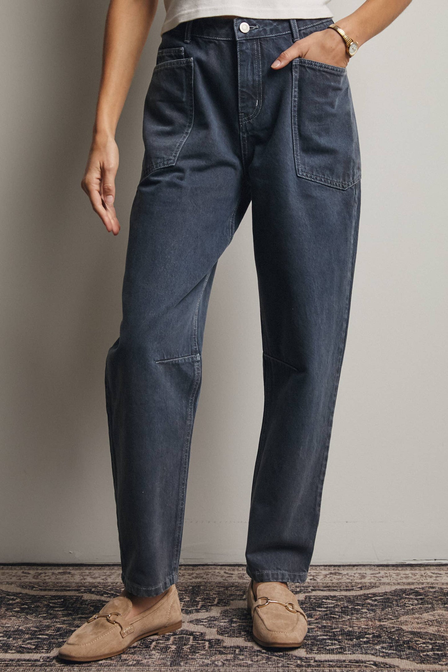 Sage Barrel Utility Jeans