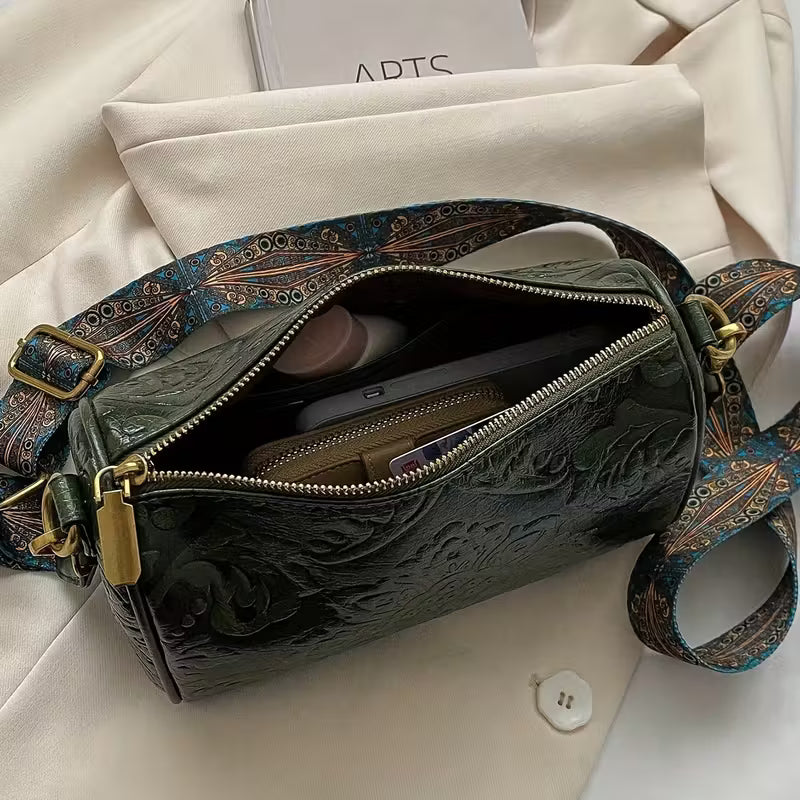 Gretchen Floral Embossed Crossbody Bag