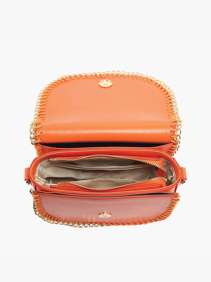 Istanbul Gold Chain Trim Crossbody - Orange