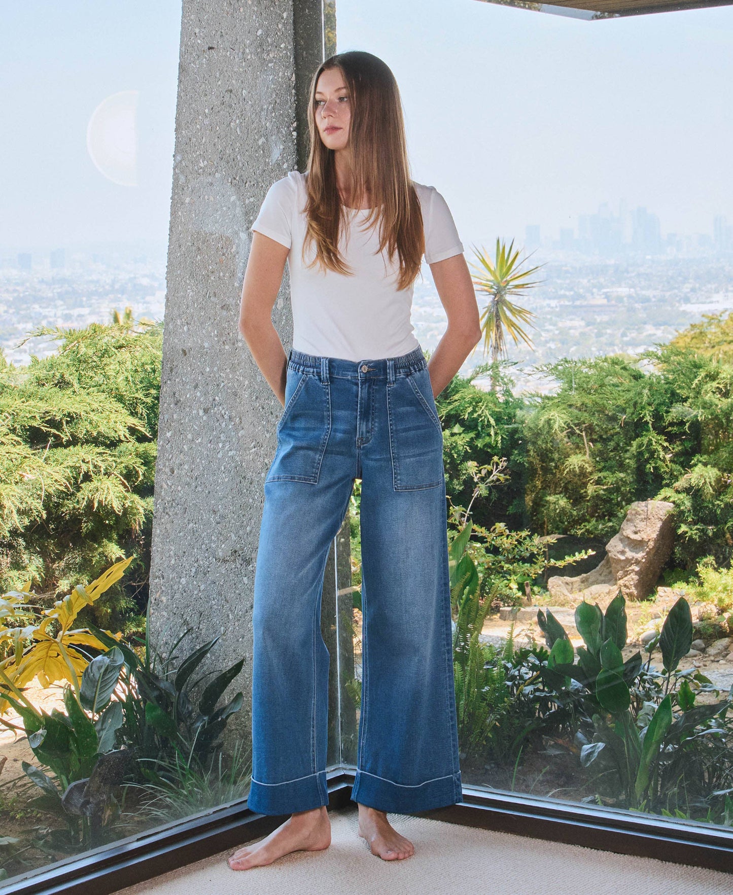 Envy Cuffed Wide Leg Jeans