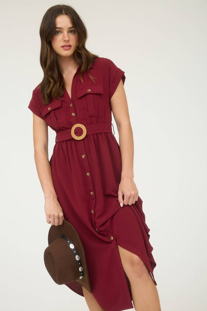 Frances Belted Midi Dress