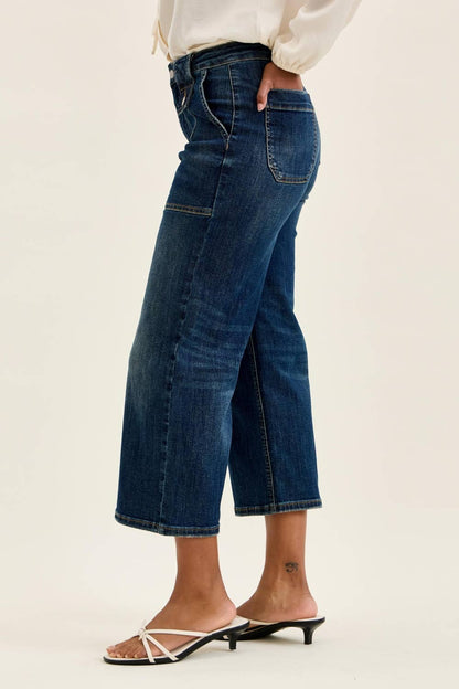 Evie Wide Crop Utility Jeans