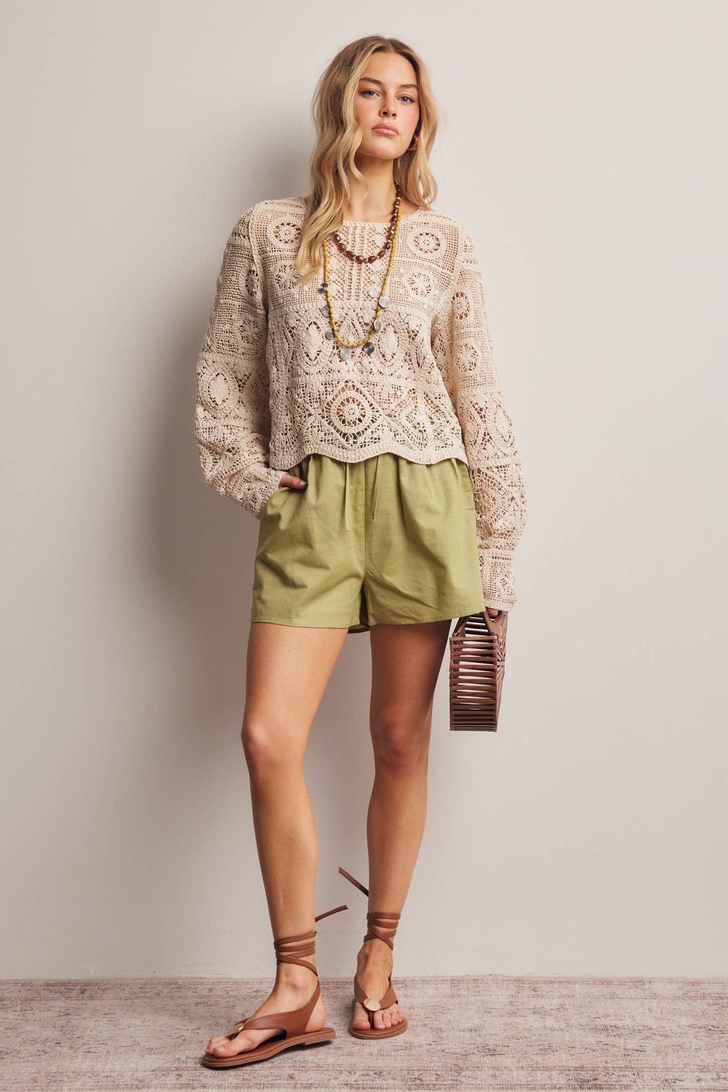 Oatmeal Linen Shorts