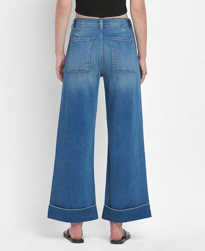 Envy Cuffed Wide Leg Jeans