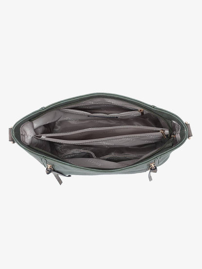 Mina Distressed Hobo Bag - Olive/Brown