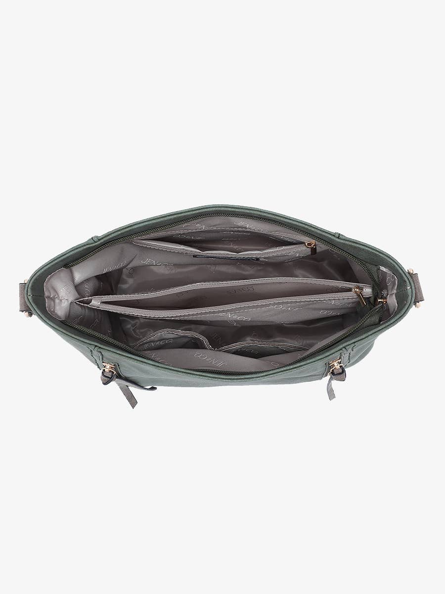 Mina Distressed Hobo Bag - Tan/Grey