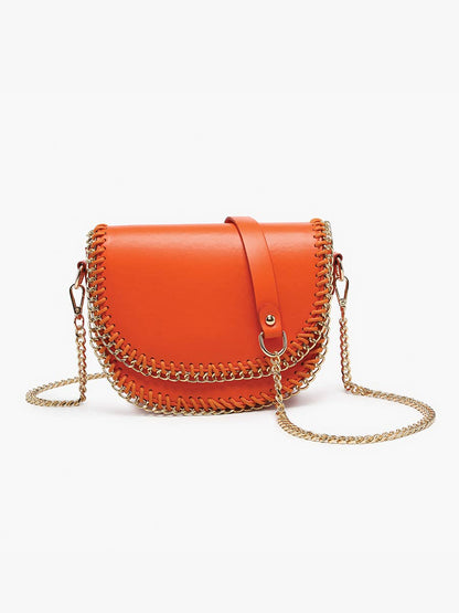 Istanbul Gold Chain Trim Crossbody - Orange