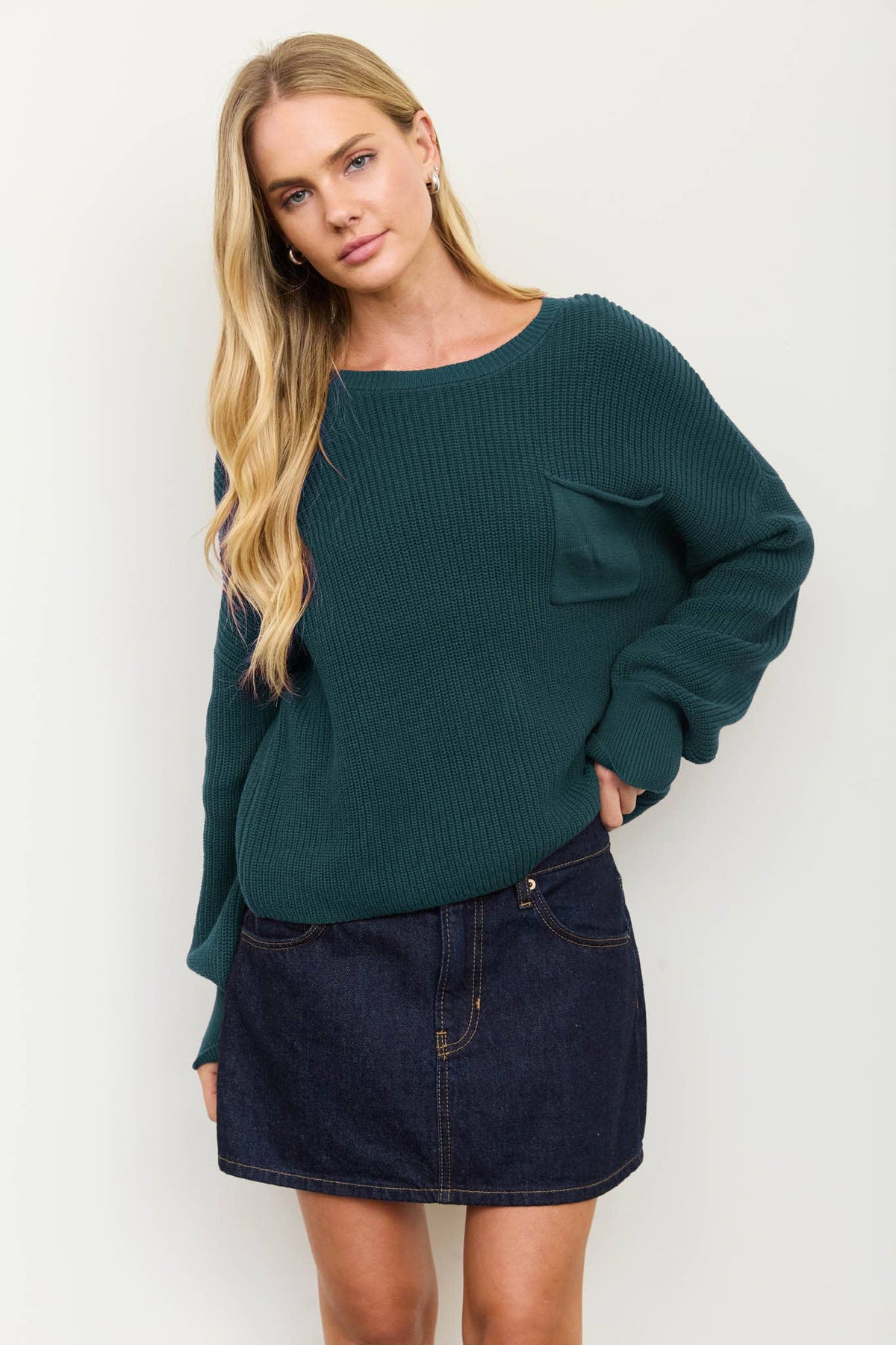 Xena Knit Pocket Sweater