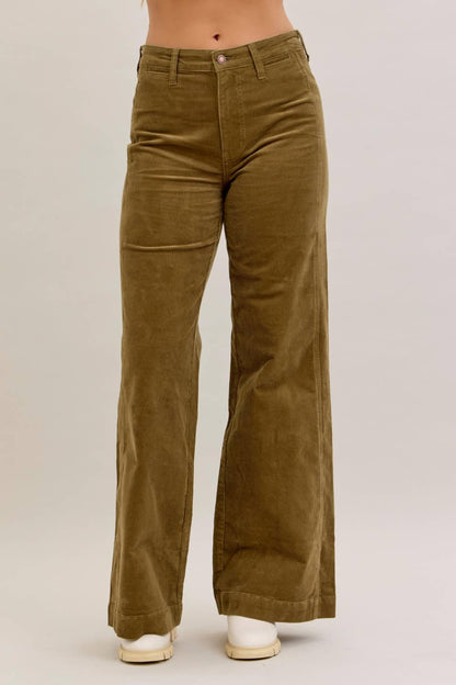 Nadine Olive Corduroy Pants